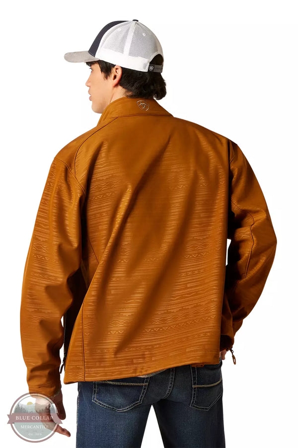 Ariat 10046790 Logo 2.0 Softshell Jacket in Chestnut Embossed Back View