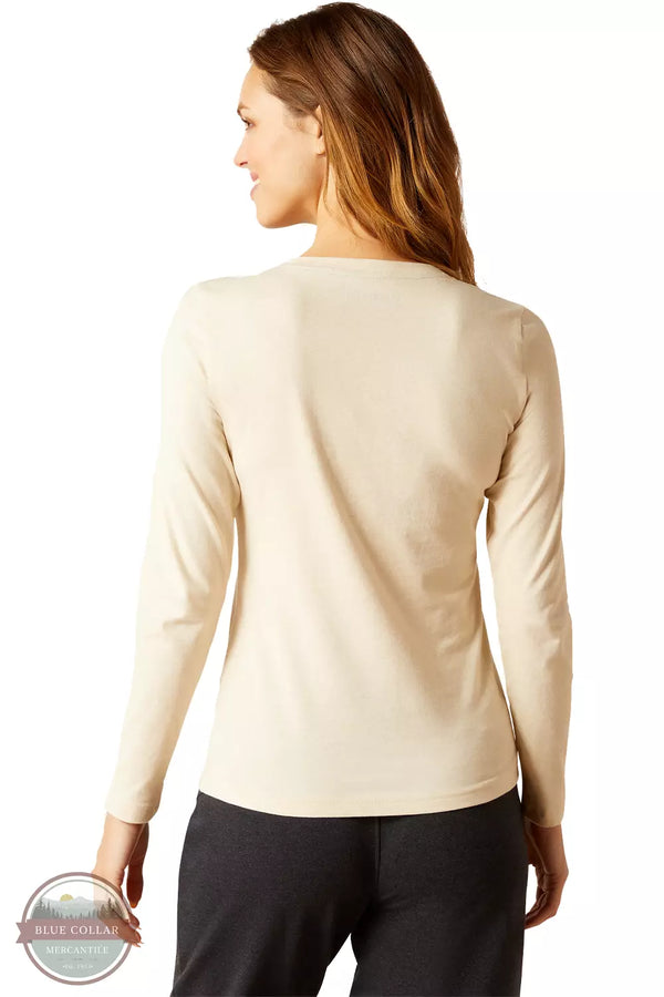 Ariat 10046803 Peonies T-Shirt in Oatmeal Heather Back View
