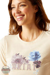 Ariat 10046803 Peonies T-Shirt in Oatmeal Heather Detail View