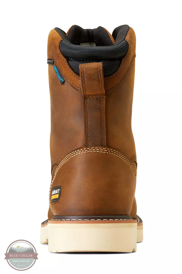 Ariat 10047028 Rebar Lift 8" Waterproof Composite Toe Work Boots in Distressed Brown Heel View