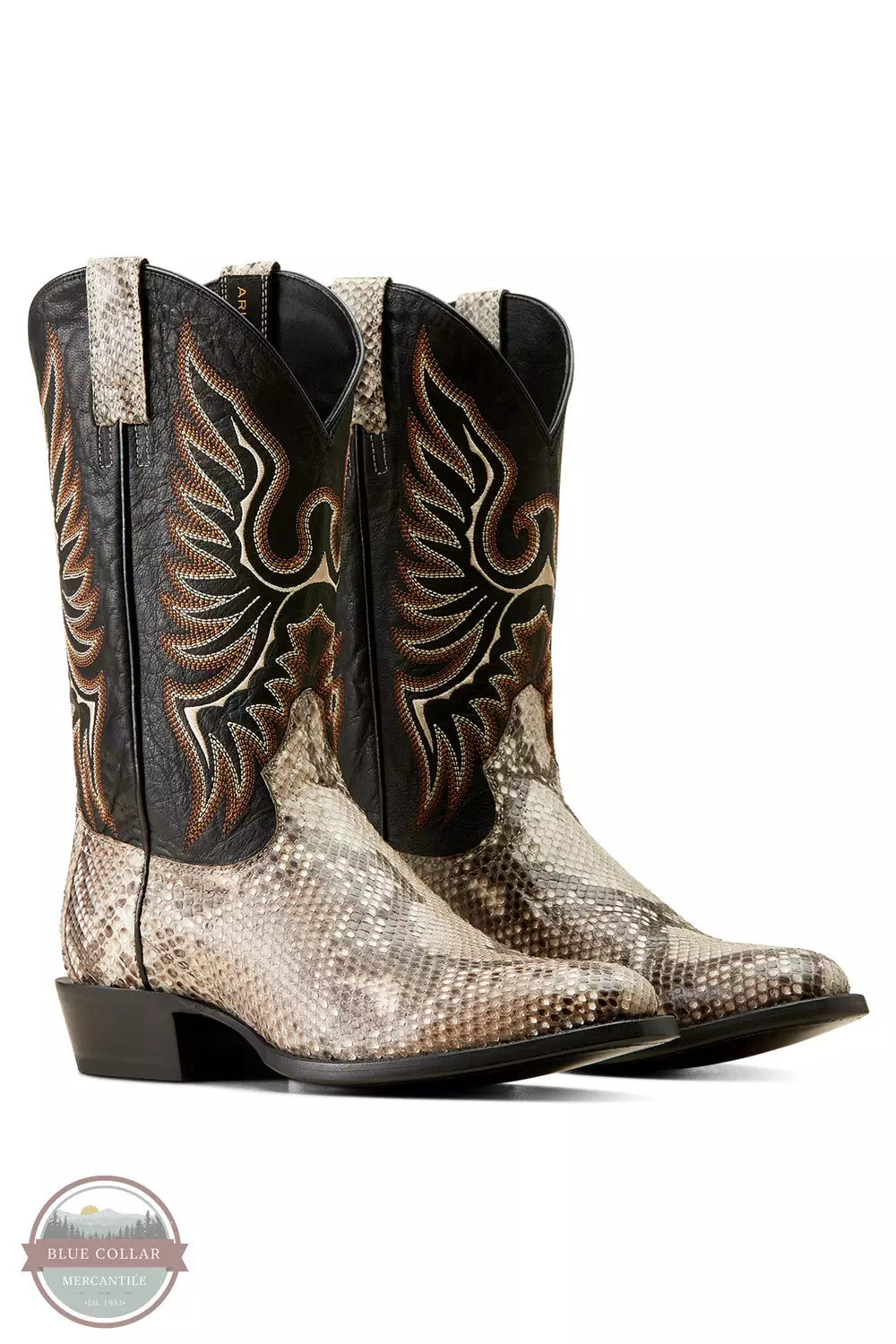 Ariat 10047082 Slick Cowboy Boot in Natural Python Pair Profile View