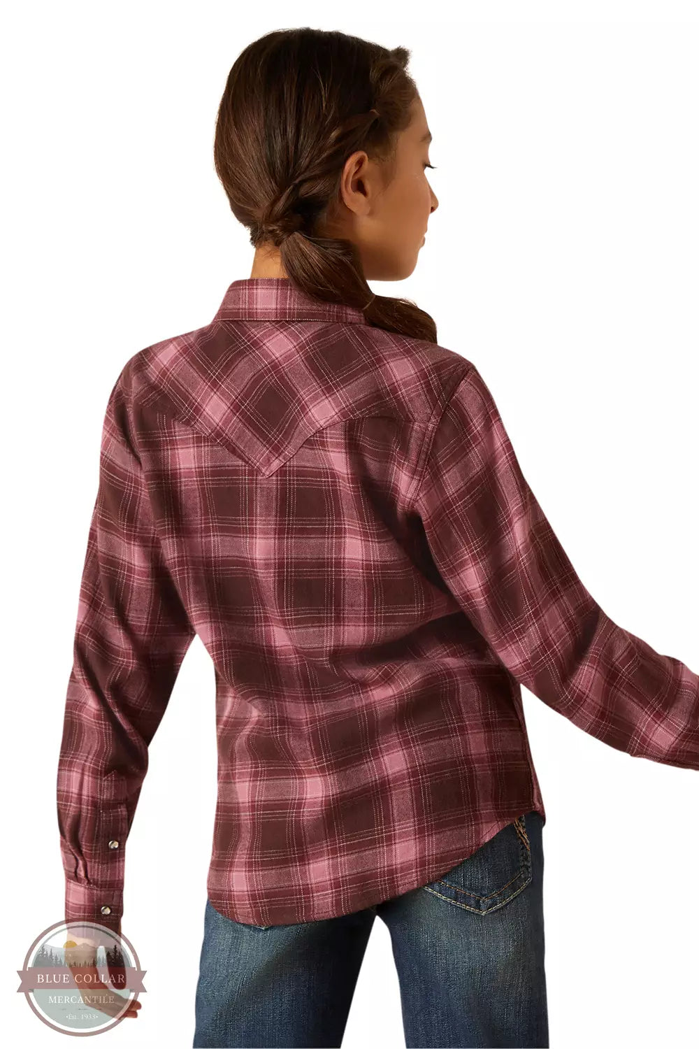 Ariat 10047181 Lucky Western Snap Shirt in Clove Brown Back View