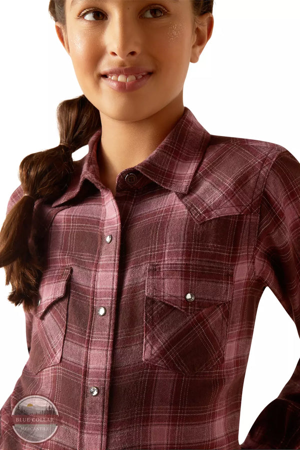 Ariat 10047181 Lucky Western Snap Shirt in Clove Brown Detail View