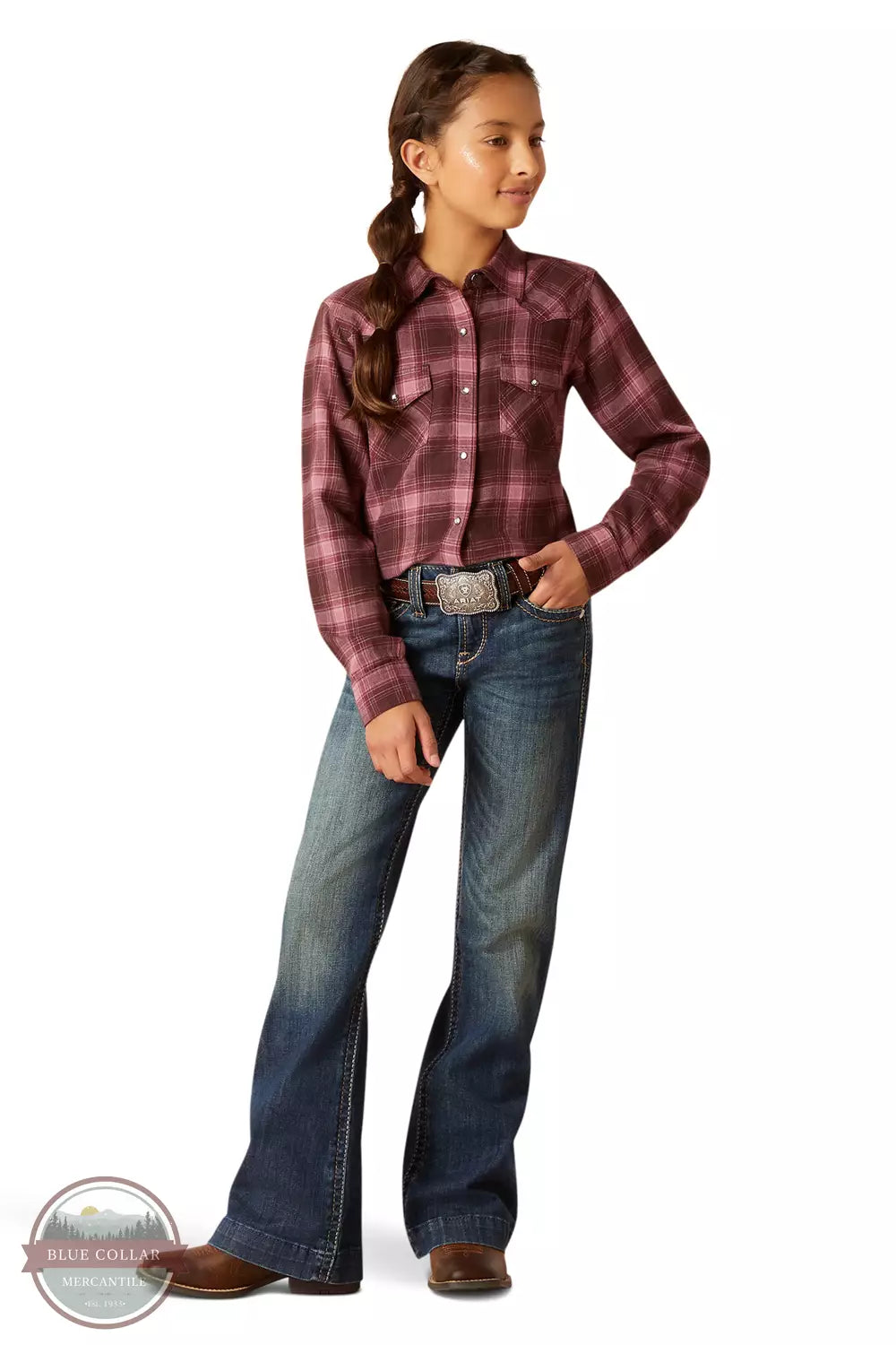 Ariat 10047181 Lucky Western Snap Shirt in Clove Brown Full View
