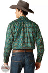 Ariat 10047187 Emmanuel Classic Fit Long Sleeve Shirt in Green Print Back View