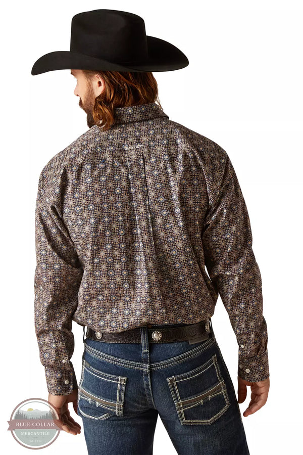 Ariat 10047202 Wrinkle Free Karsyn Classic Long Sleeve Shirt in Gray Print Back View