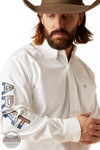 Ariat 10047242 Team Logo Twill Long Sleeve Shirt in White Detail View