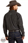 Ariat 10047336 Pro Series Nash Classic Fit Long Sleeve Shirt in Black Plaid Back View