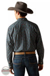  Ariat 10047342 Wrinkle Free Gryffin Classic Fit Long Sleeve Shirt in Teal Paisley Back View