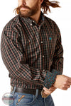 Ariat 10047344 Wrinkle Free Gaven Classic Fit Long Sleeve Shirt in Black Plaid Detail View