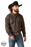 Ariat 10047344 Wrinkle Free Gaven Classic Fit Long Sleeve Shirt in Black Plaid Front View
