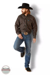 Ariat 10047344 Wrinkle Free Gaven Classic Fit Long Sleeve Shirt in Black Plaid Full View