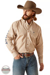 Ariat 10047353 Team Conrad Classic Long Sleeve Shirt in Tan Print Front View