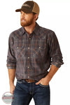 Ariat 10047355 Henderson Retro Fit Corduroy Long Sleeve Shirt in Pure Cashmere Plaid Front View