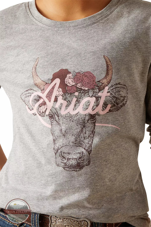Ariat 10047411 Fawna Long Sleeve T-Shirt in Heather Grey Detail View