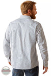 Ariat 10047419 Mac Stretch Modern Fit Long Sleeve Shirt in White Print Back View