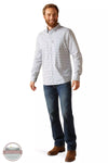 Ariat 10047419 Mac Stretch Modern Fit Long Sleeve Shirt in White Print Full View
