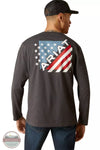 Ariat 10047592 Star Spangled Long Sleeve T-Shirt in Charcoal Heather Back View