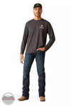 Ariat 10047592 Star Spangled Long Sleeve T-Shirt in Charcoal Heather Full View