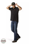 Ariat 10047614 Vertical Black & Grey Flag Logo Graphic Short Sleeve T-Shirt Full View