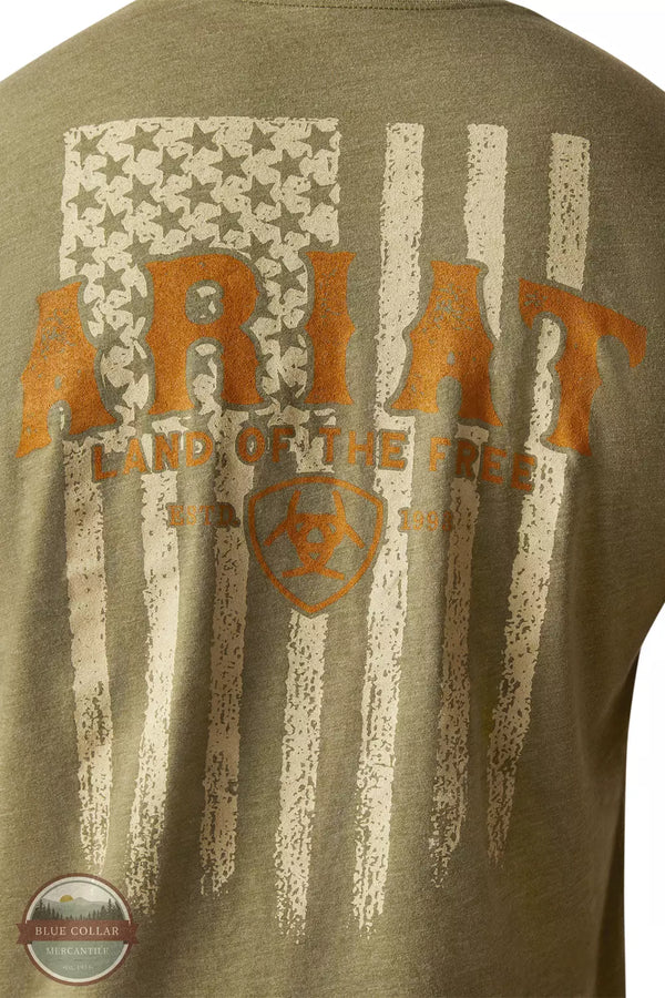 Ariat 10047616 Western Vertical Flag T-Shirt in Military Heather Back Detail