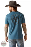 Ariat 10047902 Western Wire T-Shirt in Steel Blue Heather Back View
