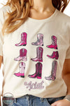 Ariat 10047919 Let's Go Girls T-Shirt in Off White Detail View