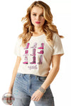 Ariat 10047919 Let's Go Girls T-Shirt in Off White Front View