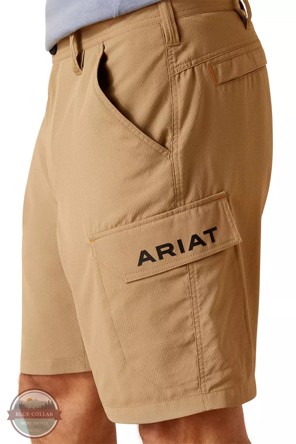 Ariat 10048225 Rebar WorkFlow Ultralight Shorts in Field Khaki Side View
