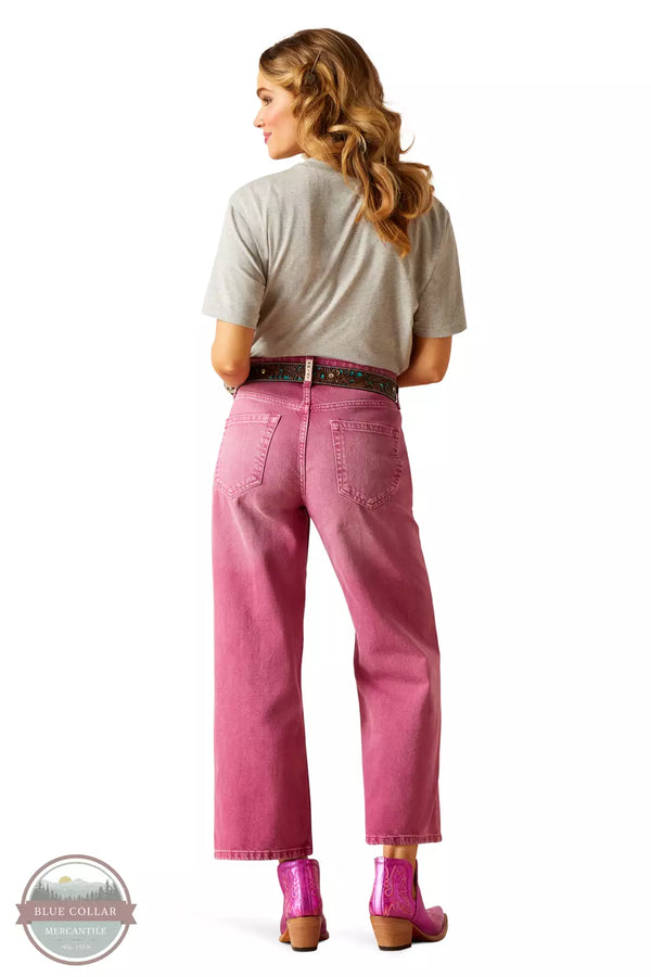 Ariat 10048257 Ultra High Rise Tomboy Wide Jeans in Pink Back View