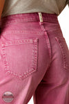 Ariat 10048257 Ultra High Rise Tomboy Wide Jeans in Pink Back Detail View