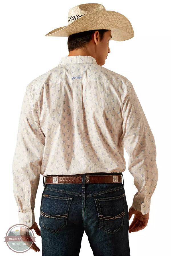 Ariat 10048365 Wrinkle Free Ridge Classic Fit Long Sleeve Shirt in White Back View