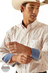 Ariat 10048365 Wrinkle Free Ridge Classic Fit Long Sleeve Shirt in White Detail View
