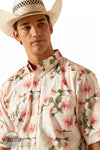 Ariat 10048371 Casual Series Theodore Classic Fit Short Sleeve Shirt in Apricot Blush Detail View