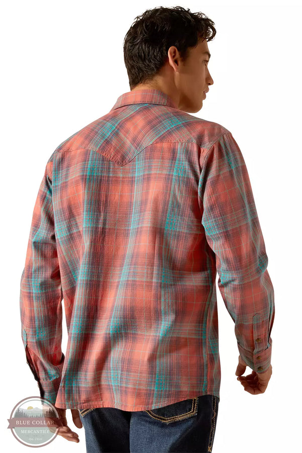 Ariat 10048494 Hernan Retro Fit Long Sleeve Snap Shirt in Burnt Sienna Back View