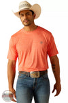 Ariat 10048536 Charger Ariat Shield T-Shirt in Hot Coral Front View