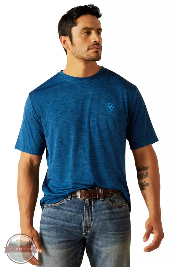 Ariat 10048538 Charger Ariat Shield T-Shirt in Poseidon Front View