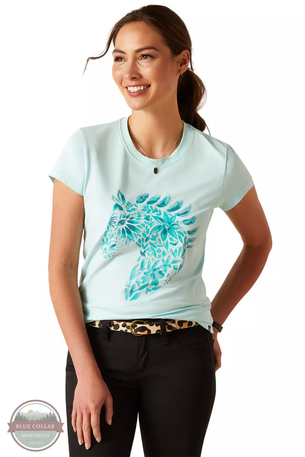 Ariat 10048543 Floral Mosaic T-Shirt in Plume Front View