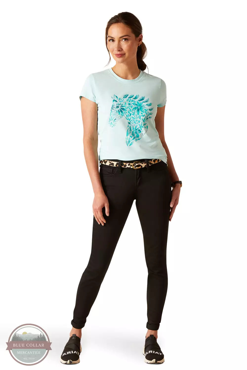 Ariat 10048543 Floral Mosaic T-Shirt in Plume Full View