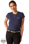 Ariat 10048544 Pretty Shield T-Shirt in Navy Eclipse Front View
