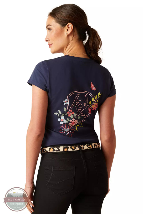 Ariat 10048544 Pretty Shield T-Shirt in Navy Eclipse Back View