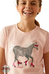 Ariat 10048554 Roller Pony T-Shirt in Blushing Rose﻿ Front Detail View