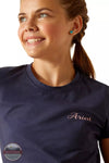 Ariat 10048555 Pretty Shield T-Shirt in Navy Eclipse Front Detail View