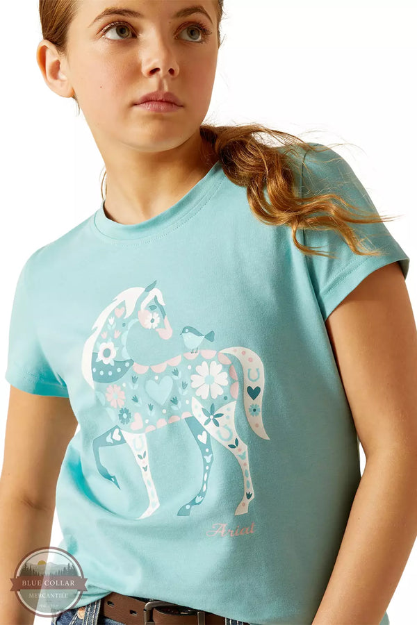 Ariat 10048557 Little Friend T-Shirt in Marine Blue Front Detail View