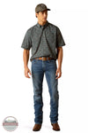 Ariat 10048568 360 Airflow Classic Fit Short Sleeve Shirt in a Gray & Teal Print Full View