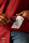 Ariat 10048569 360 Airflow Classic Fit Short Sleeve Shirt in Merlot Hem Detail View
