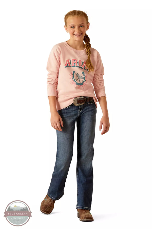 Ariat 10048587 College Sweatshirt in Blushing Rose Full View