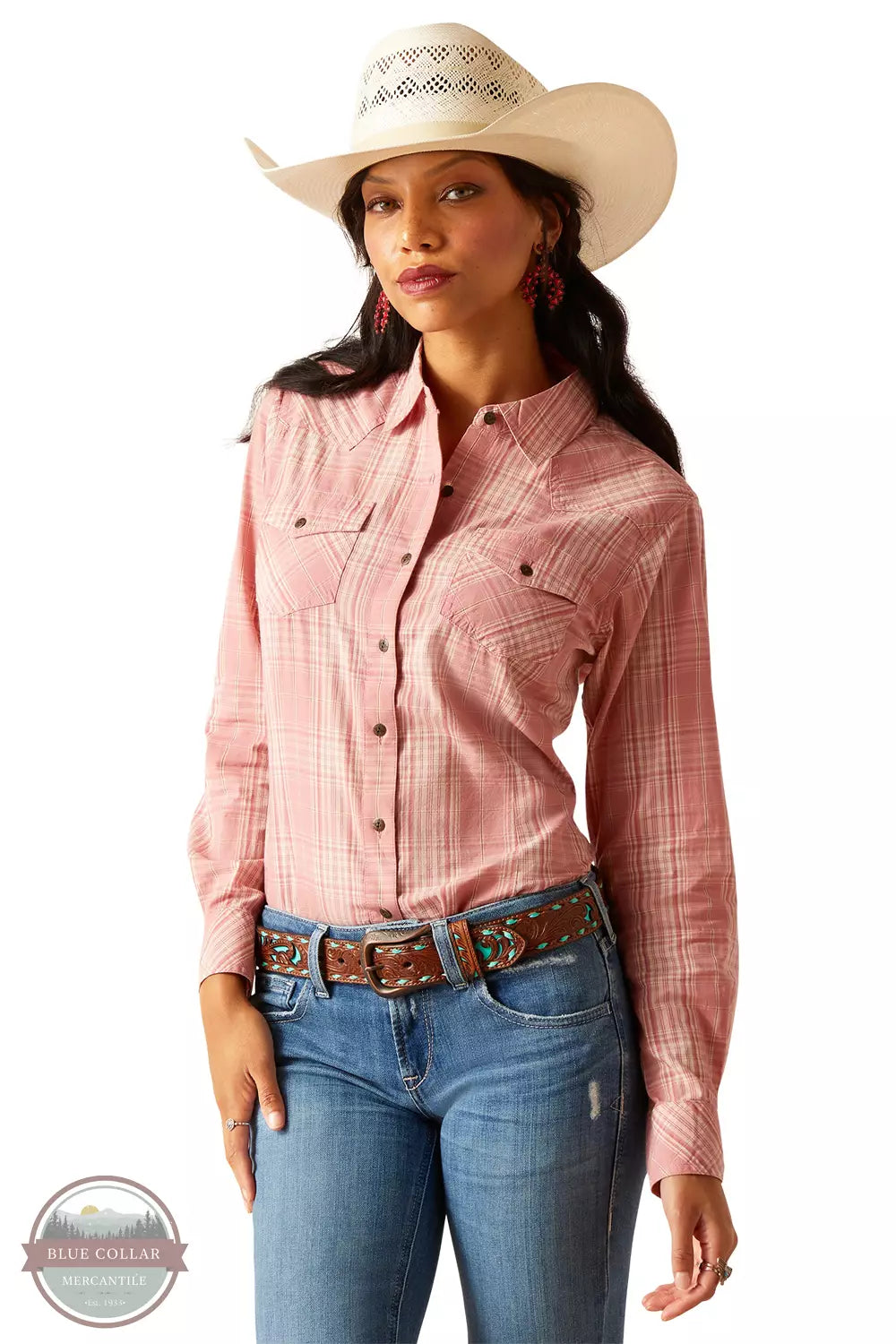 Ariat 10048614 Nazca Plaid Long Sleeve Shirt Front View