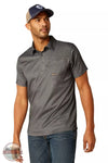 Ariat 10048617 Rebar Foreman Short Sleeve Polo Shirt in Charcoal Heather Front View