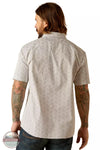 Ariat 10048625 Morgan Stretch Modern Fit Short Sleeve Shirt in a White & Tan Print Back View